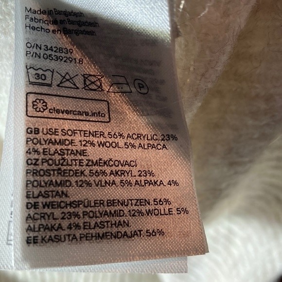 4-5 H&M DIVIDED beige wide cowl neck acrylic wool alpaca pull over sweater S - Picture 7 of 7